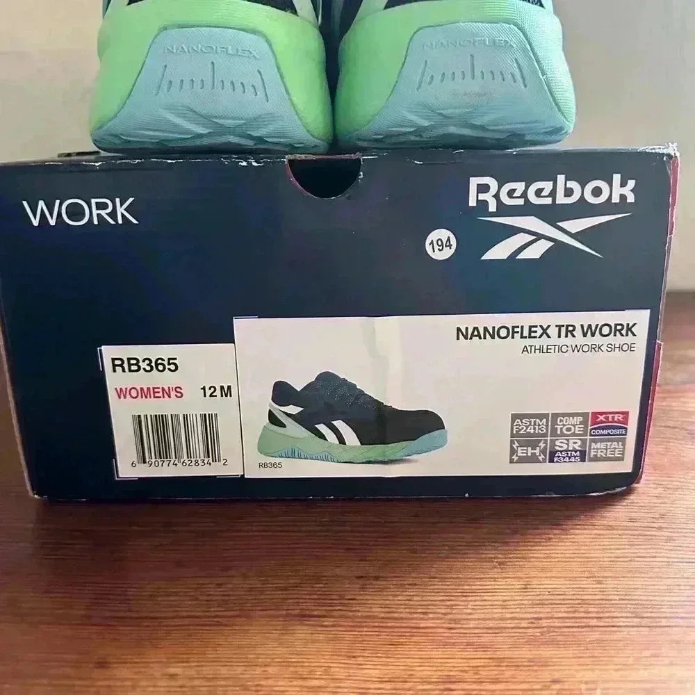 Reebok Nanoflex TR Womens Sz 12 Black Athletic Safety Work Shoes Sneakers RB365 - Picture 2 of 13